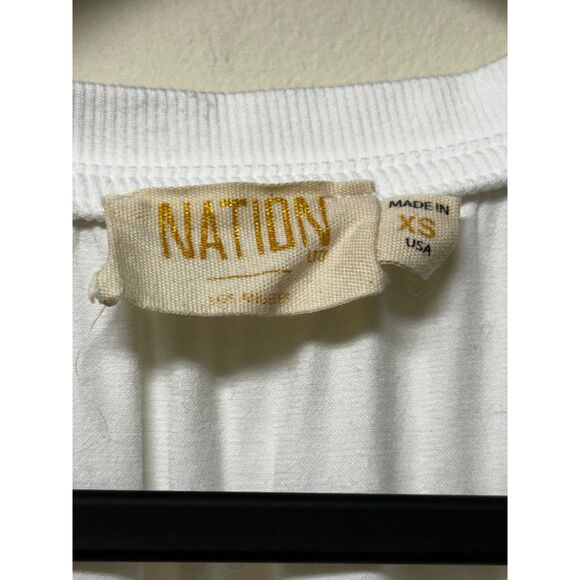 NATION LTD June Sateen V-Neck Top in White, Sz XS - Picture 6 of 7